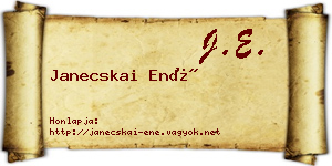 Janecskai Ené névjegykártya